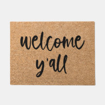 Willkommen Y'all Welcome Mat Doormat