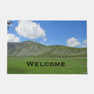Willkommen Yellowstone Nationalpark Foto Landschaf Fußmatte