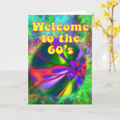 Willkommen zu den sechziger Jahren Karte (Gelbe Blume)