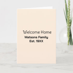 Willkommen zu Hause Familienname gegr. Jahr Gästeh Karte