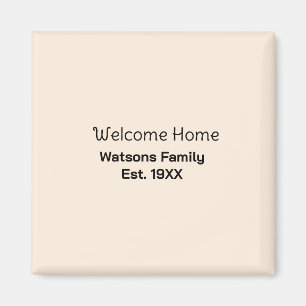 Willkommen zu Hause Familienname gegr. Jahr Gästeh Magnet