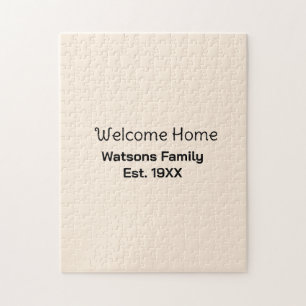 Willkommen zu Hause Familienname gegr. Jahr Gästeh Puzzle