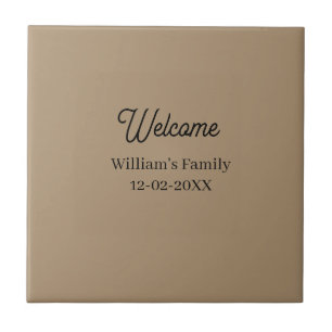 Willkommen zu Hause Familienname Haus Einweihung Fliese