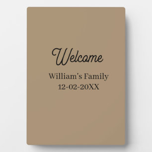 Willkommen zu Hause Familienname Haus Einweihung  Fotoplatte