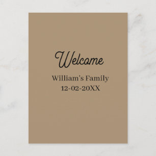 Willkommen zu Hause Familienname Haus Einweihung  Postkarte