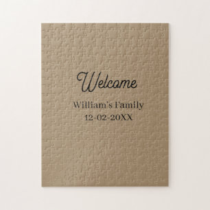Willkommen zu Hause Familienname Haus Einweihung Puzzle
