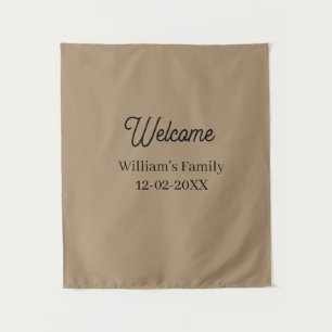 Willkommen zu Hause Familienname Haus Einweihung Wandteppich