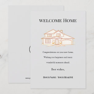 Willkommen Zu Hause Immobilienkarte Elegant Gold Dankeskarte
