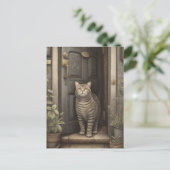 Willkommen zu Hause Kat Postkarte (Stehend Vorderseite)