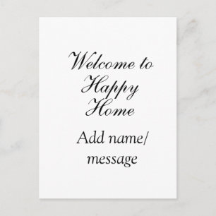 Willkommen zu Hause Seebungalow-Einweihung Name Postkarte