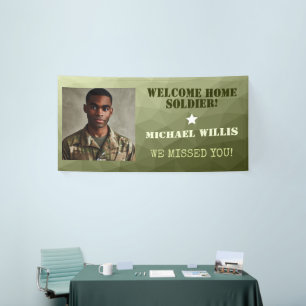 Willkommen zu Hause Soldat Benutzerdefinierter Nam Banner