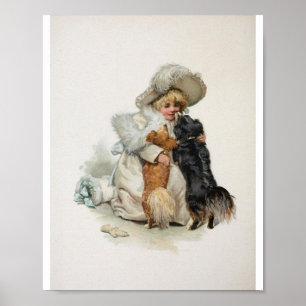Willkommen zu Hause Süße Vintage-Terrier-Hunde Poster