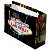 Willkommen zu Las Vegas-Zeichen Große Geschenktüte (Vorderseite Schrägansicht)