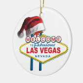 Willkommen zu Las- VegasWeihnachtsmannmütze Keramik Ornament (Links)