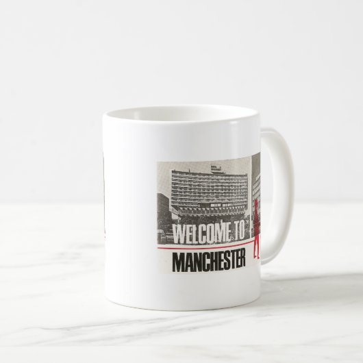 Willkommen zu Manchester-Tasse Kaffeetasse (VorderseiteRechts)