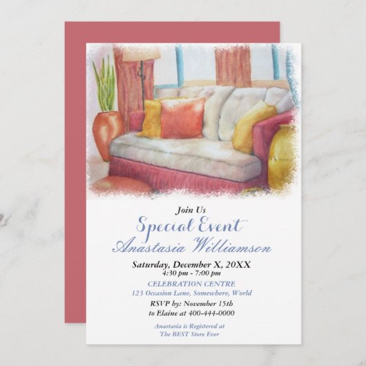 WILLKOMMEN ZU MEINEM PARTY-EREIGNIS EINLADUNG (Vorne/Hinten)