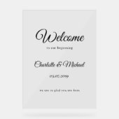 Willkommen zu unserem Anfang! Acrylschild (Vorderseite)