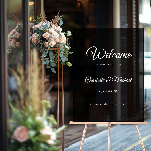 Willkommen zu unserem Anfang! Acrylschild