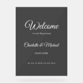 Willkommen zu unserem Anfang! Acrylschild (Vorderseite)