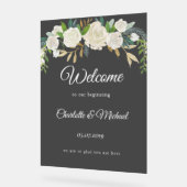 Willkommen zu unserem Anfang! Hochzeit Acrylschild (Winkel)