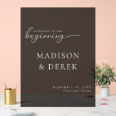 " WILLKOMMEN ZU UNSEREM ANFANG" Hochzeit Black Acrylschild (Hochzeit)