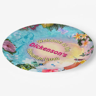 Willkommen zu unserem hawaiischen Luau Pappteller