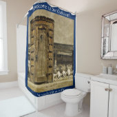 WILLKOMMEN ZU UNSEREM NEBENGEBÄUDE IM WILDEN DUSCHVORHANG (Beispiel)