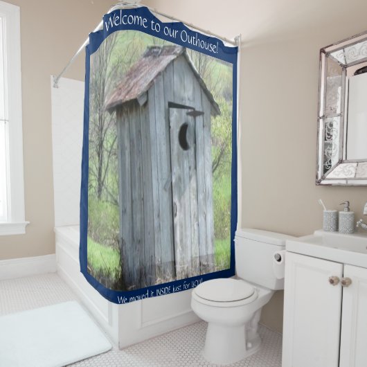 WILLKOMMEN ZU UNSEREM NEBENGEBÄUDE MIT GROSSEM DUSCHVORHANG (Beispiel)