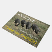 Willkommen zu unserem Pigpen verwenden Vorsicht Fußmatte (Schrägansicht)