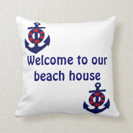 Willkommen zu unserem Strand-Haus-Anker Kissen