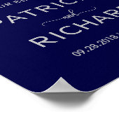 Willkommen zu unseren Anfängen | Navy Blue Silver Poster (Ecke)