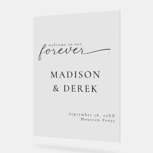 " WILLKOMMEN ZU UNSERER FREUNDLICHEN Hochzeit " Acrylschild (Winkel)