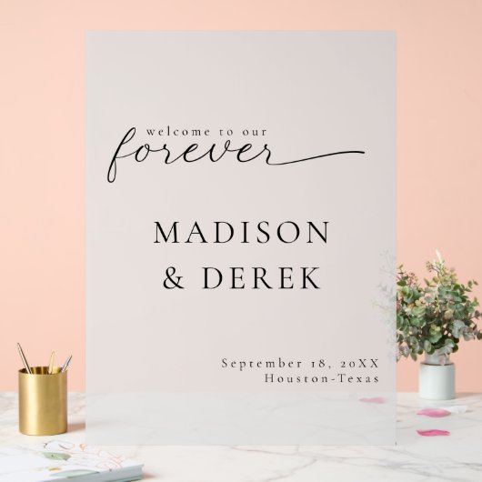 " WILLKOMMEN ZU UNSERER FREUNDLICHEN Hochzeit " Acrylschild (Hochzeit)