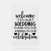 Willkommen zu unserer Hochzeit Acrylschild (Vorderseite)