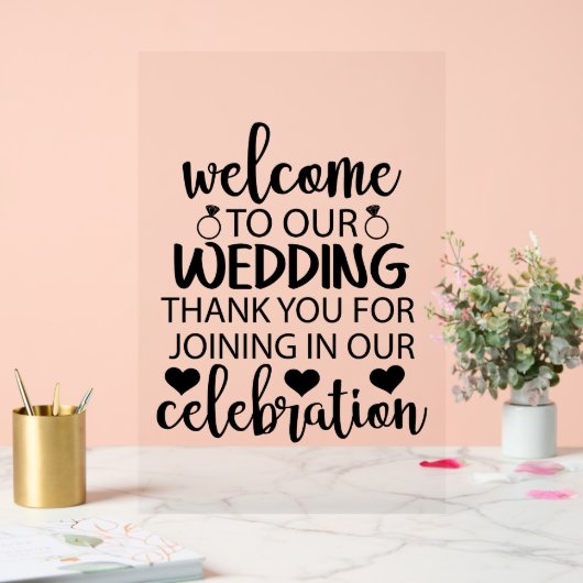 Willkommen zu unserer Hochzeit Acrylschild (Hochzeit)