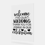 Willkommen zu unserer Hochzeit Acrylschild (Winkel)