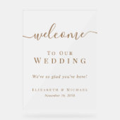 Willkommen Zu Unserer Hochzeit Frosted Acrylschild (Vorderseite)