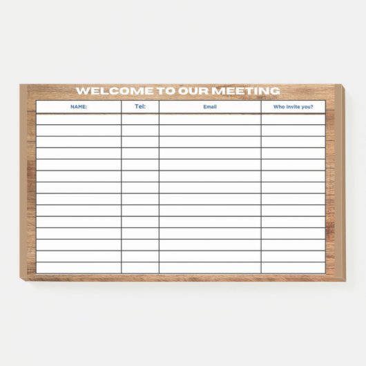 WILLKOMMEN ZU UNSERER TAGUNG POST-IT KLEBEZETTEL (Vorderseite)