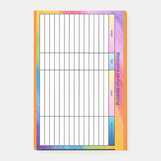 WILLKOMMEN ZU UNSERER TAGUNG POST-IT KLEBEZETTEL (Vorderseite)