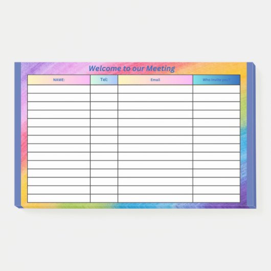 WILLKOMMEN ZU UNSERER TAGUNG POST-IT KLEBEZETTEL (Vorderseite)