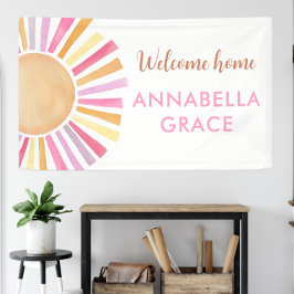 Willkommen Zuhause Baby Girl Sonnenschein Banner