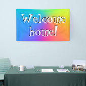 Willkommen Zuhause! Banner mit glattem Regenbogen (Messeveranstaltung)