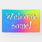 Willkommen Zuhause! Banner mit glattem Regenbogen (Horizontal)