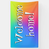 Willkommen Zuhause! Banner mit glattem Regenbogen (Vertikal)