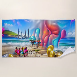 Willkommen Zuhause Beach Balloons Sandstrand Handt Strandtuch