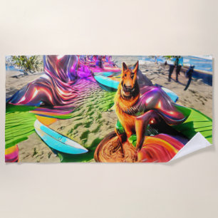 Willkommen Zuhause Beach Family German Shepherd Do Strandtuch