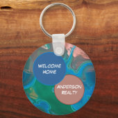 Willkommen Zuhause Blue Gemstone Realty Business P Schlüsselanhänger (Vorderseite)