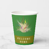 WILLKOMMEN ZUHAUSE DESIGN ERDE FARBEN ZWEI ZWEI ZE PAPPBECHER (Vorderseite)