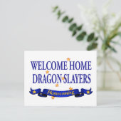 Willkommen Zuhause Dragon Slayers Postkarte (Stehend Vorderseite)