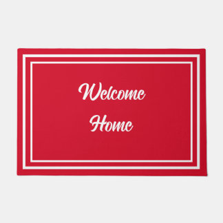 Willkommen Zuhause Einfache rot-weiße Eingangstür Fußmatte